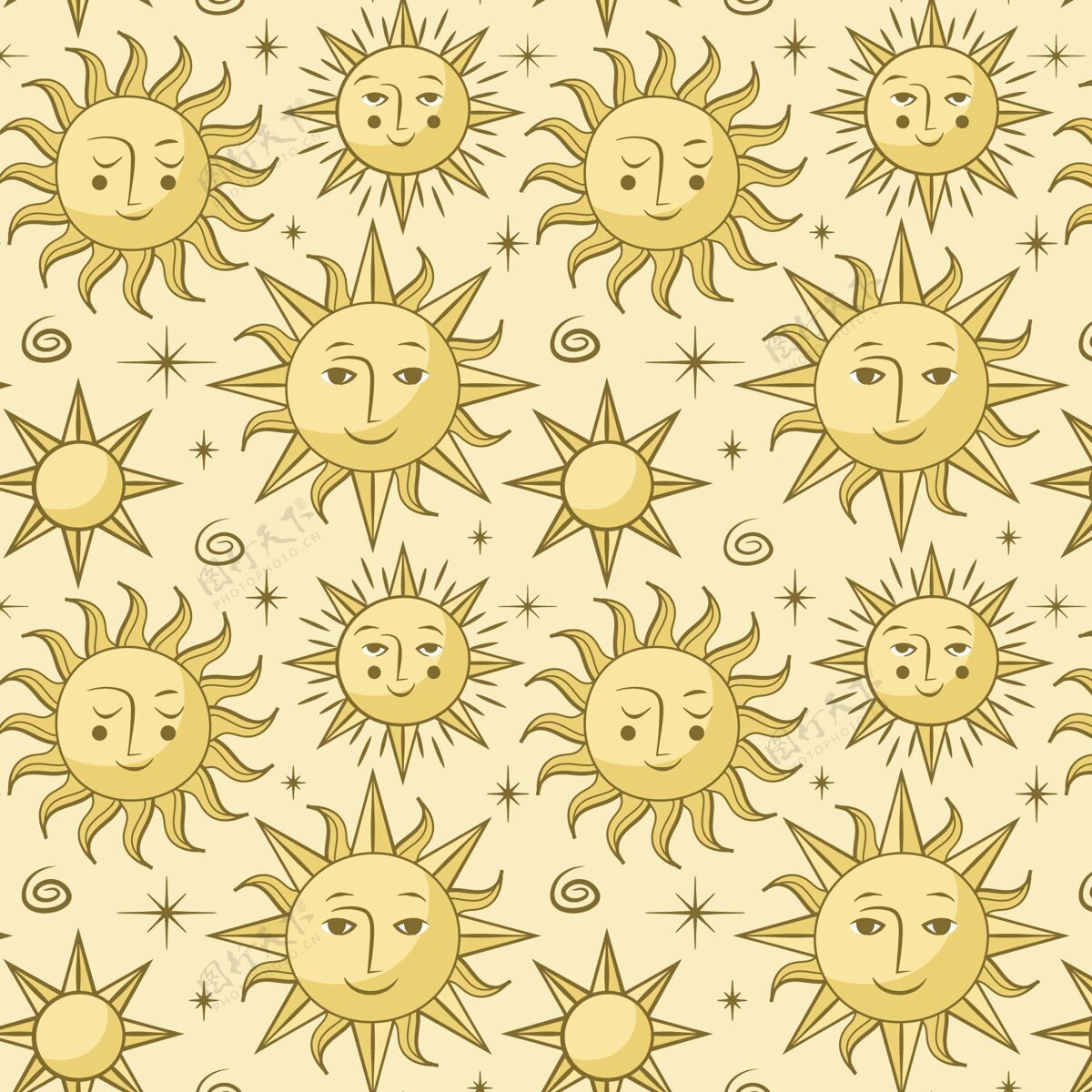 材料太阳图案手绘背景设计壁纸