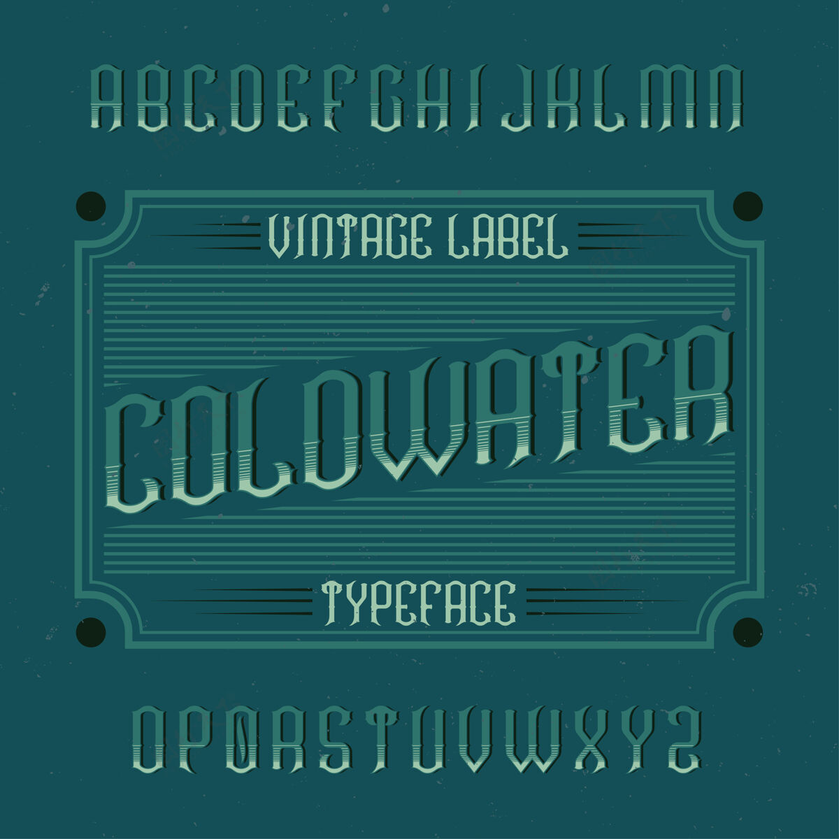 类型老式标签字体命名为coldwater刮痕拉丁语标签