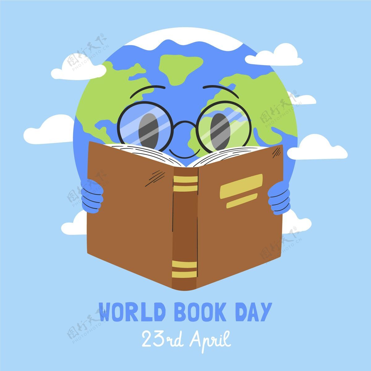 小说手绘世界图书日插图活动书籍插图