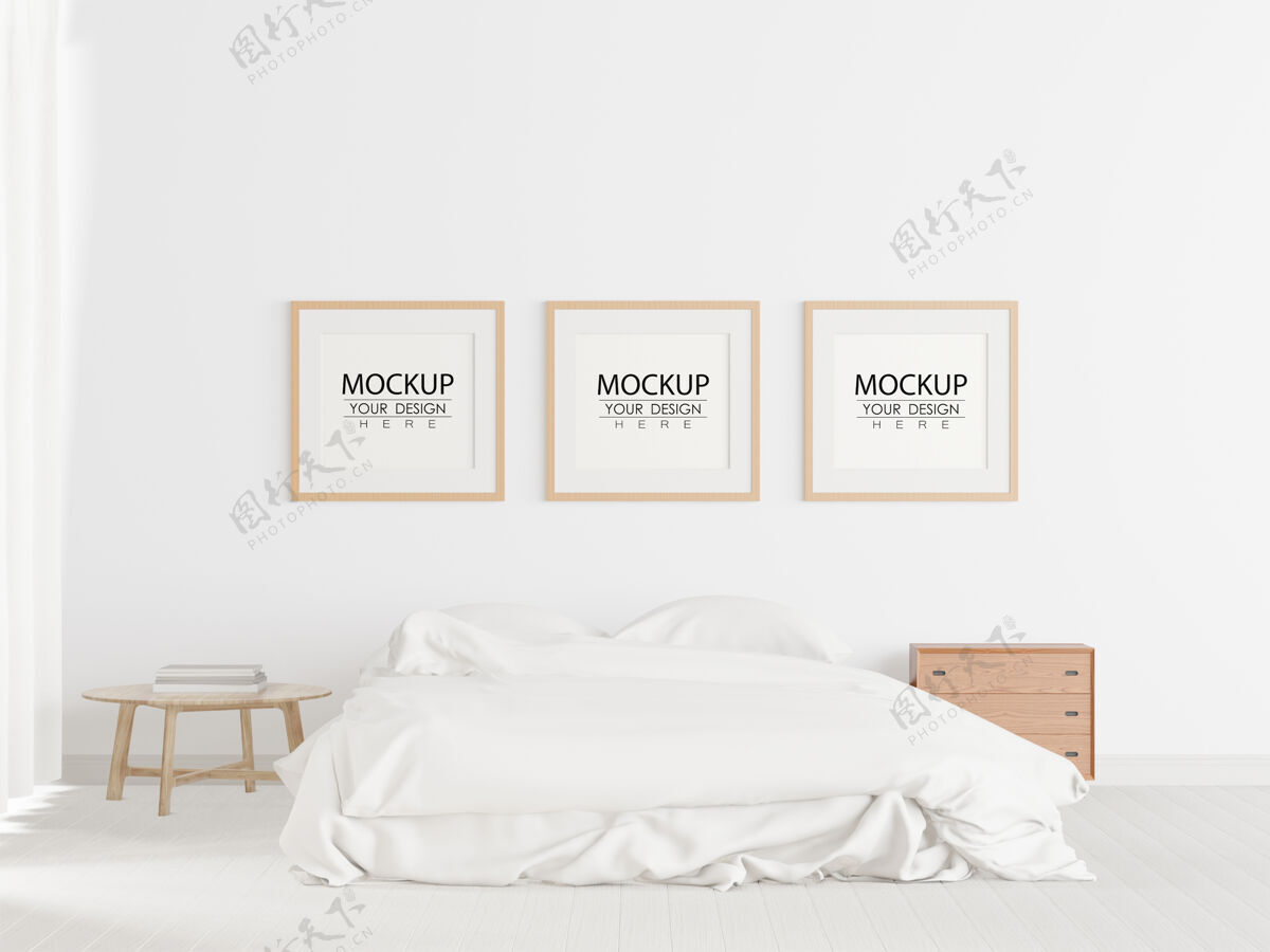地板海报框架模型室内卧室公寓家具床