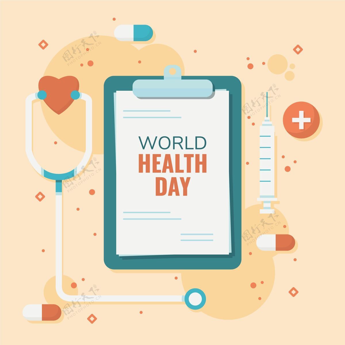 全球世界卫生日插图意识平面健康