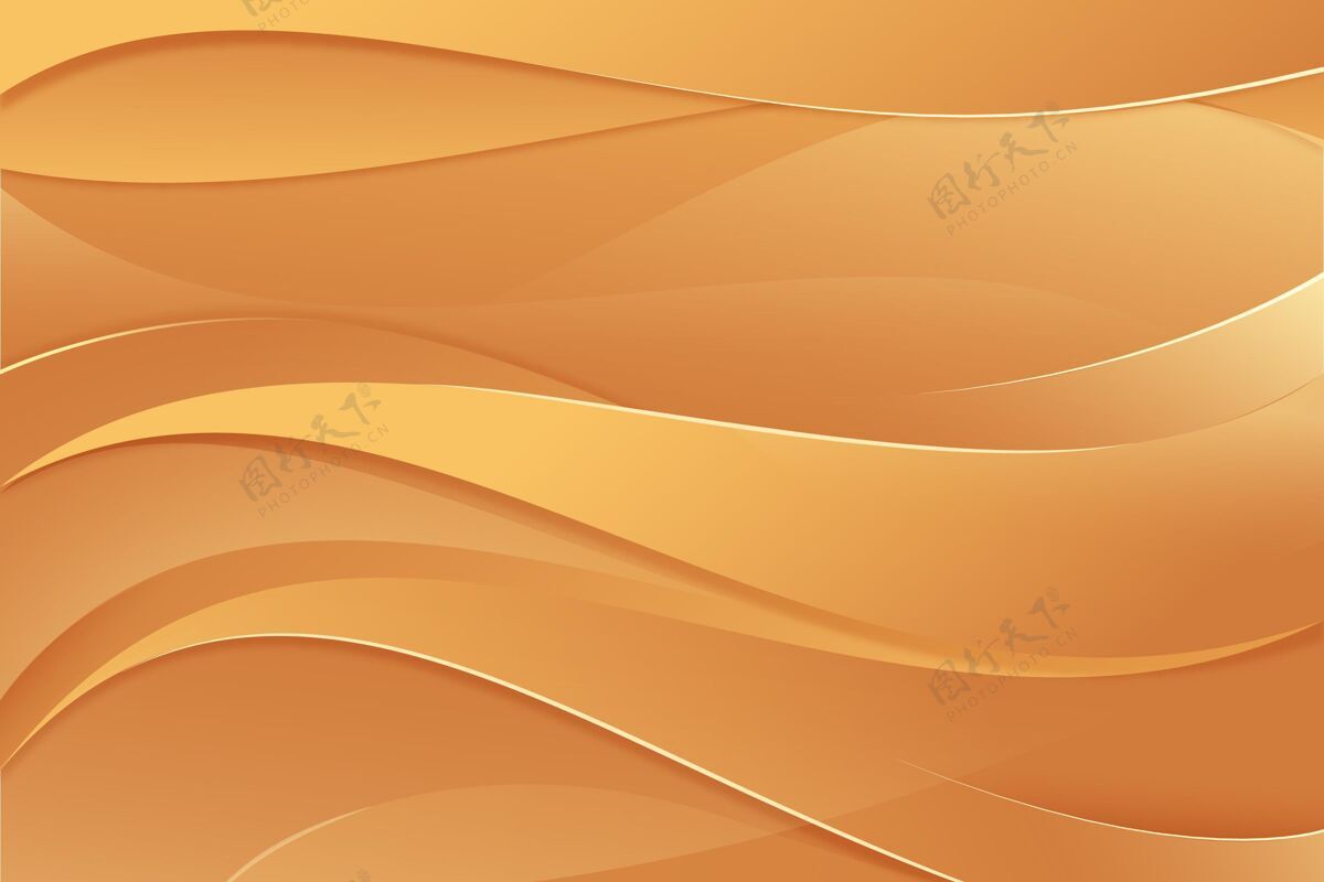 波浪平滑的金色波浪壁纸概念壁纸风格