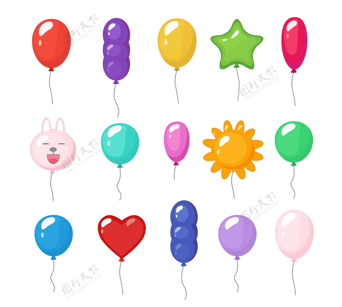 明星卡通气球喜庆的娱乐明亮的反光彩色物品闪亮的飞行玩具党橡胶气球闪亮字符串礼物