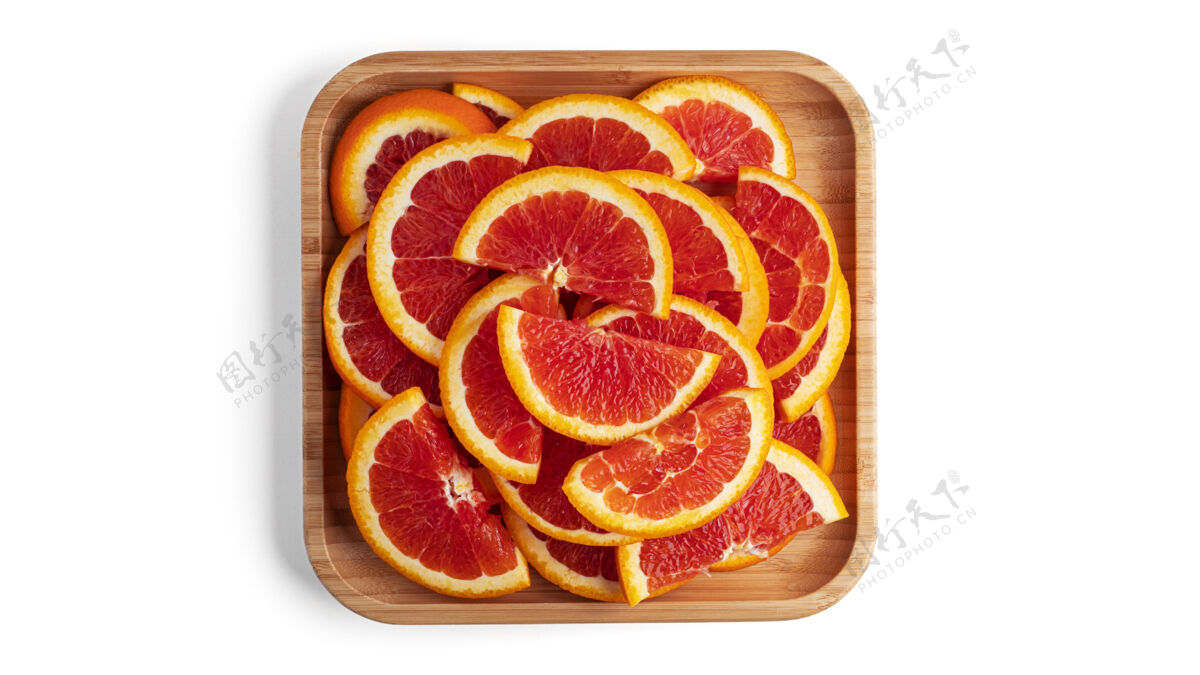 片橙色水果隔离桔子色圆形片