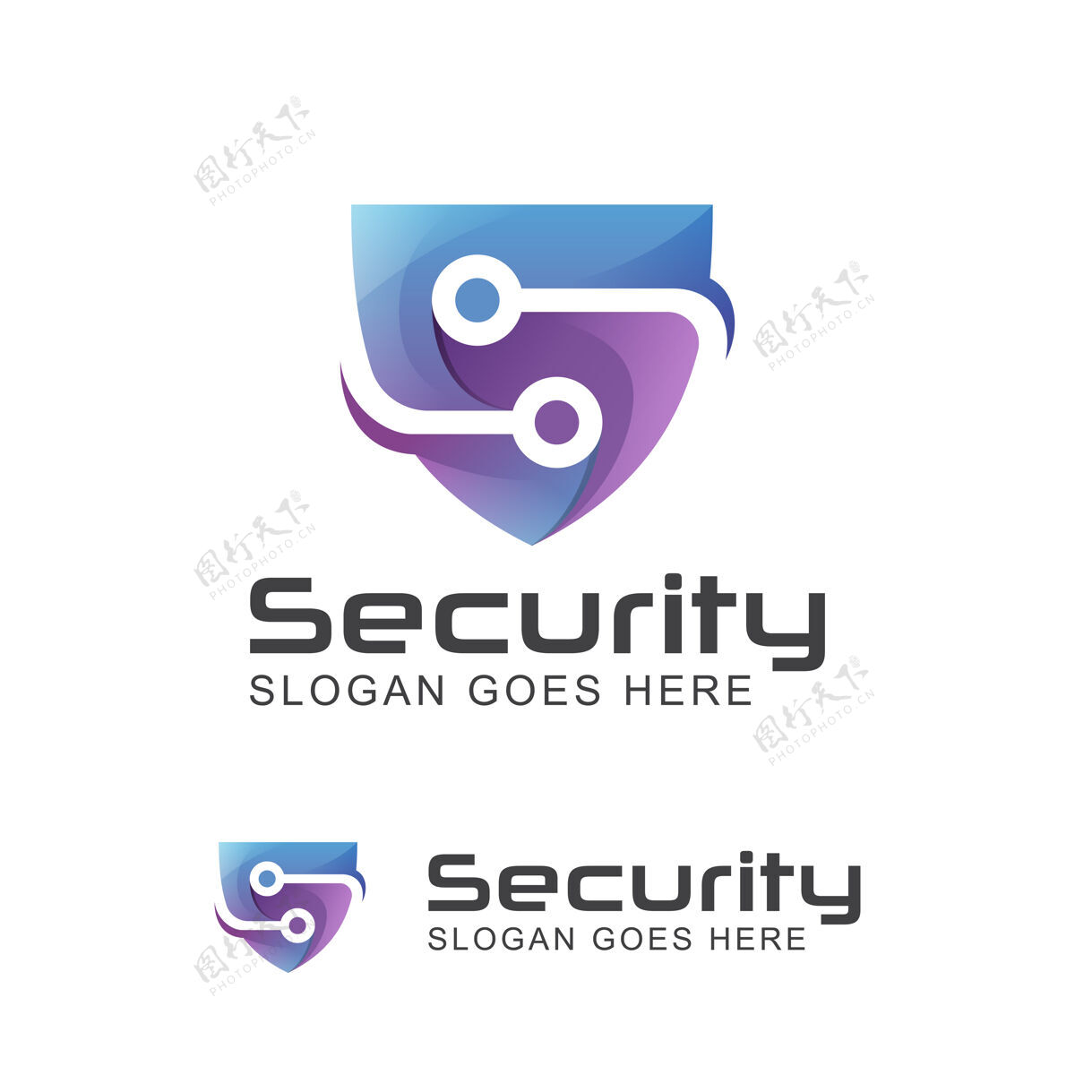 Simple现代标志的创意信的安全技术系统与盾符号SafeLetterMonogram