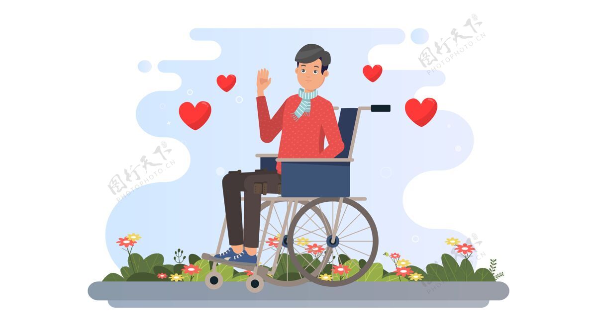 平面设计国际残疾人日插画背景设计国庆节网站