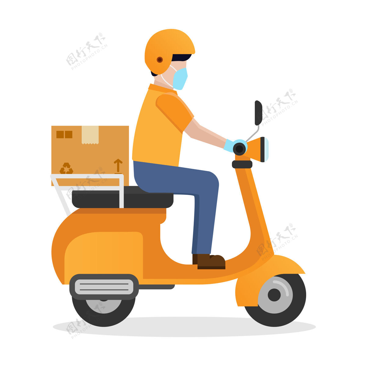 商店快递摩托车服务平台设计房子司机送货服务