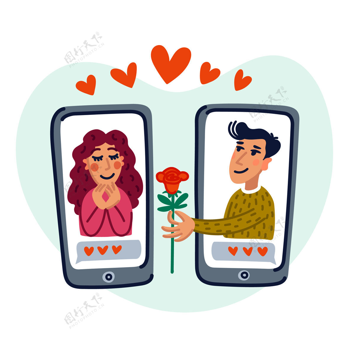 约会年轻男女用手机应用程序寻找爱情社会搜索电话