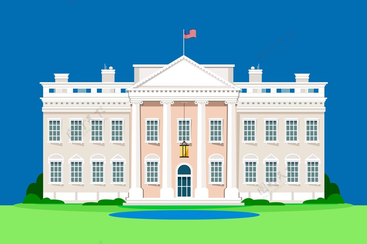 美国详细的白宫插图插图办公室细节