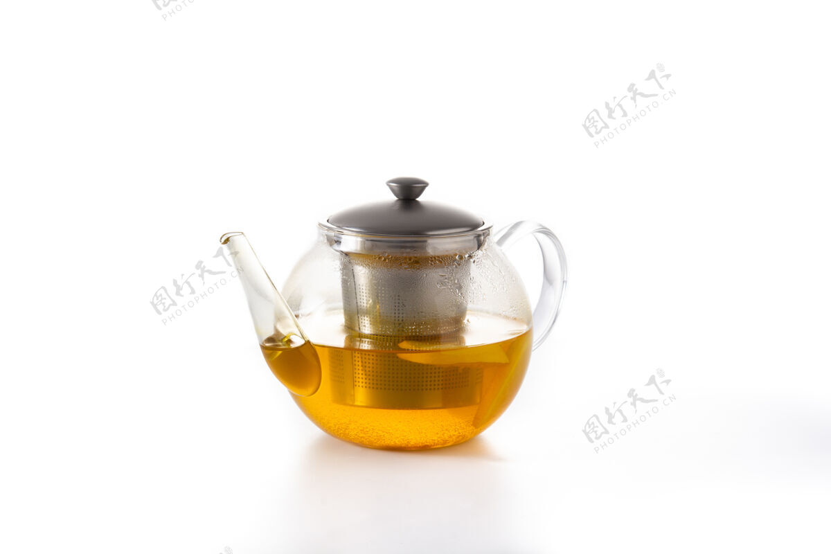蜂蜜茶壶用姜茶 柠檬和蜂蜜隔离柠檬有机配料
