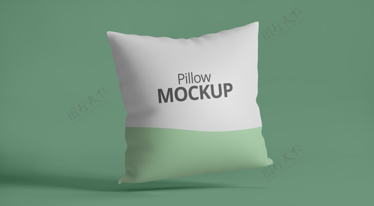 模型枕头模型与绿色背景枕头模型枕头家居装饰