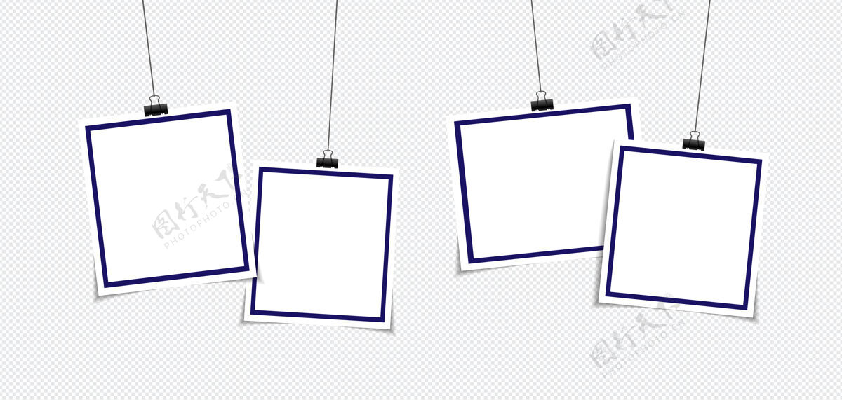 空白一套相框设计在透明胶带上隔离框架阴影空白