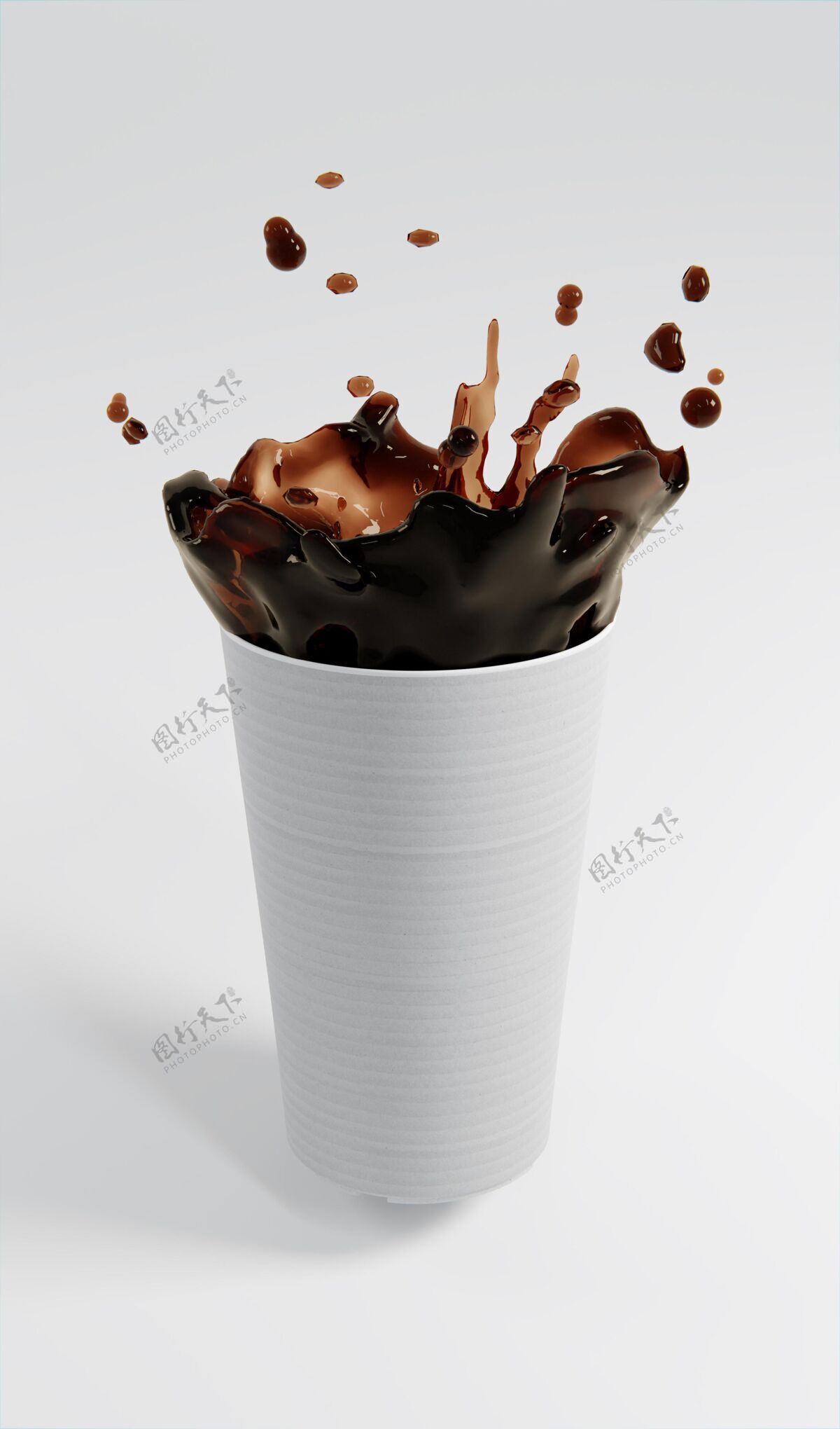 现实用咖啡喷溅纸组成咖啡杯液体能源组成