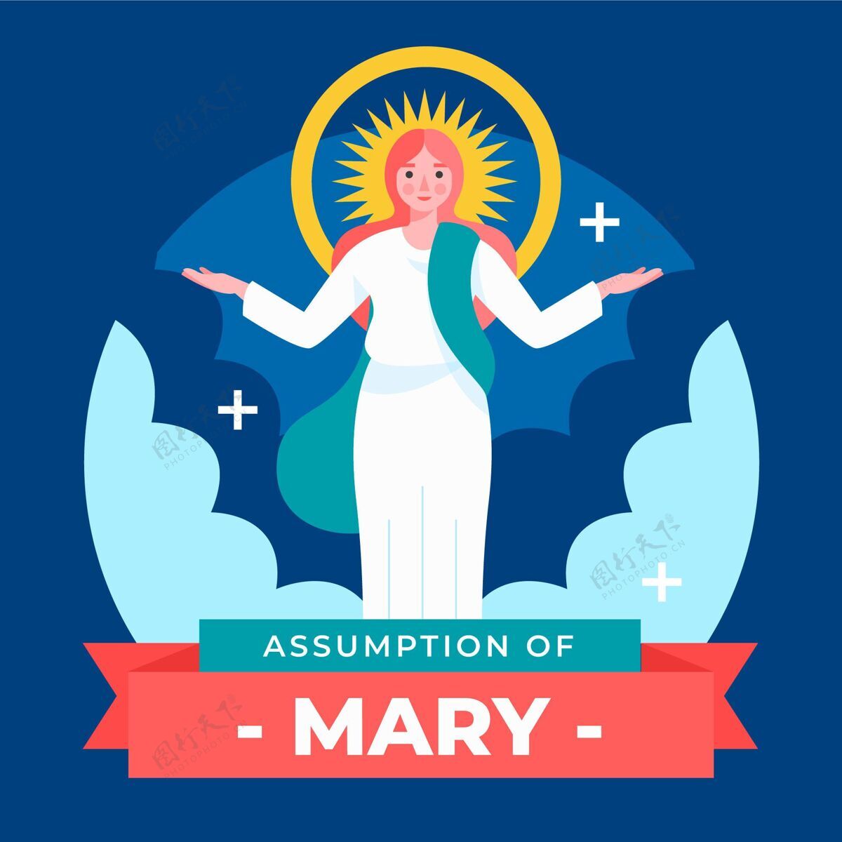 平面设计玛丽的平淡假设神圣圣母玛利亚基督教