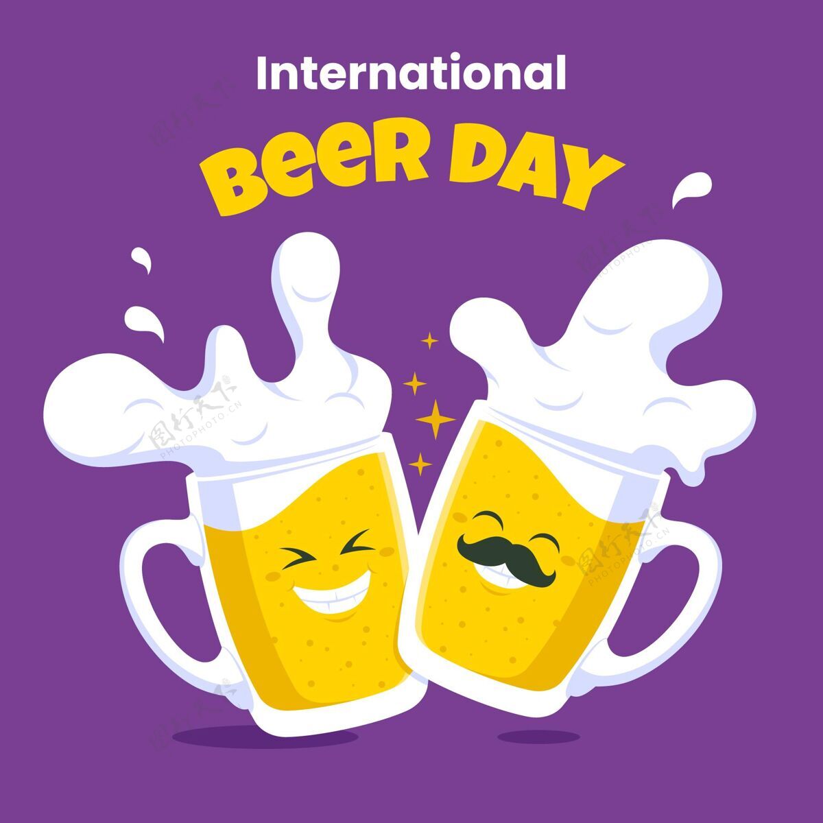 国际啤酒日国际啤酒日插画国际庆典活动
