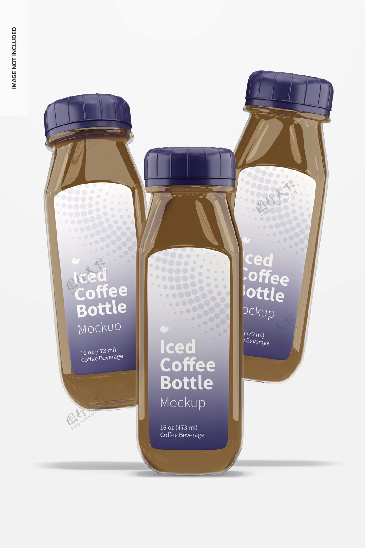 玻璃瓶冰咖啡玻璃瓶模型包装标签模型