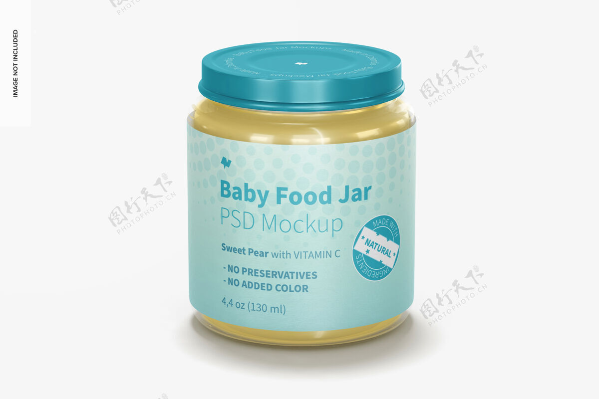 罐子模型婴儿食品罐模型 前视图玻璃罐子宝贝罐子