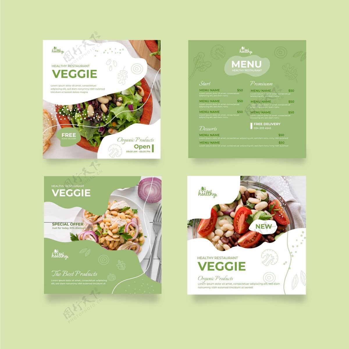 餐厅健康食品餐厅instagram帖子健康美味蔬菜