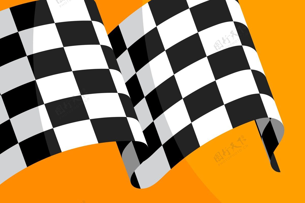 方格平坦的赛车方格旗背景赛车格子几何
