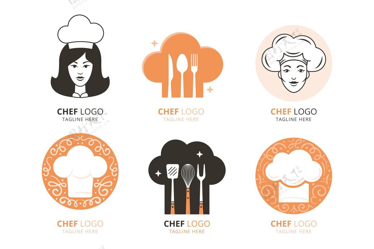 企业平面女厨师标志模板平面设计公司标识标识