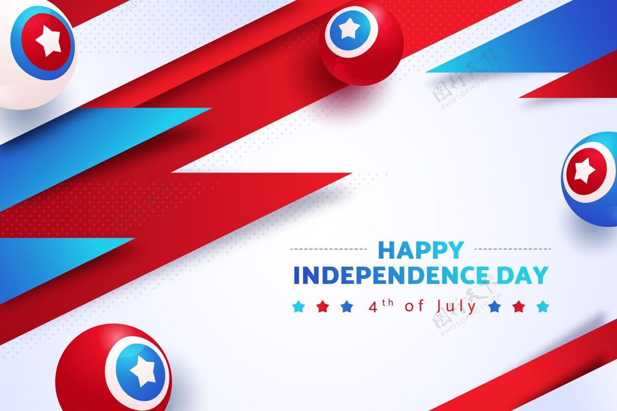 独立宣言七月四日-独立日插画独立日美国爱国