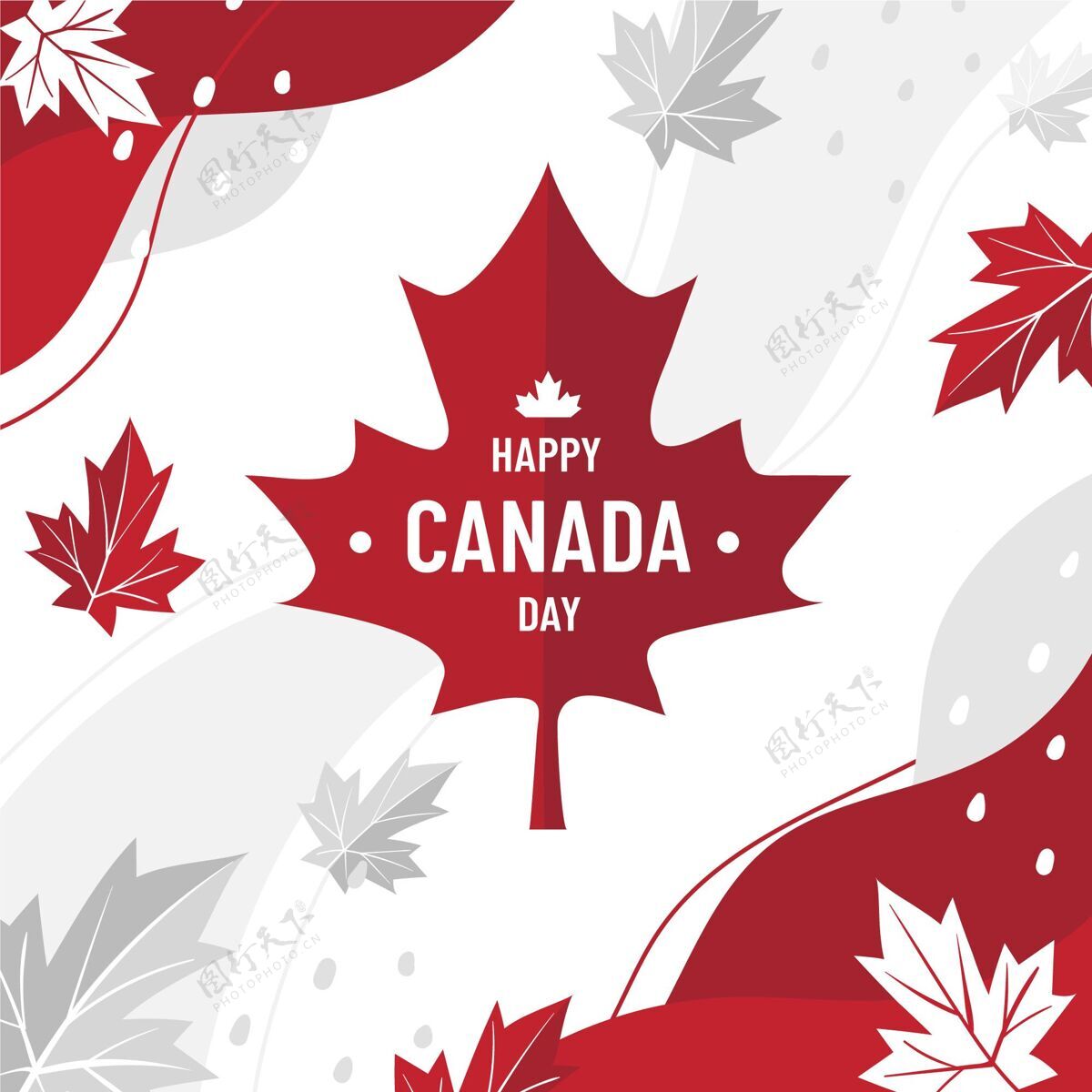 爱国加拿大日插画节日枫叶平面设计