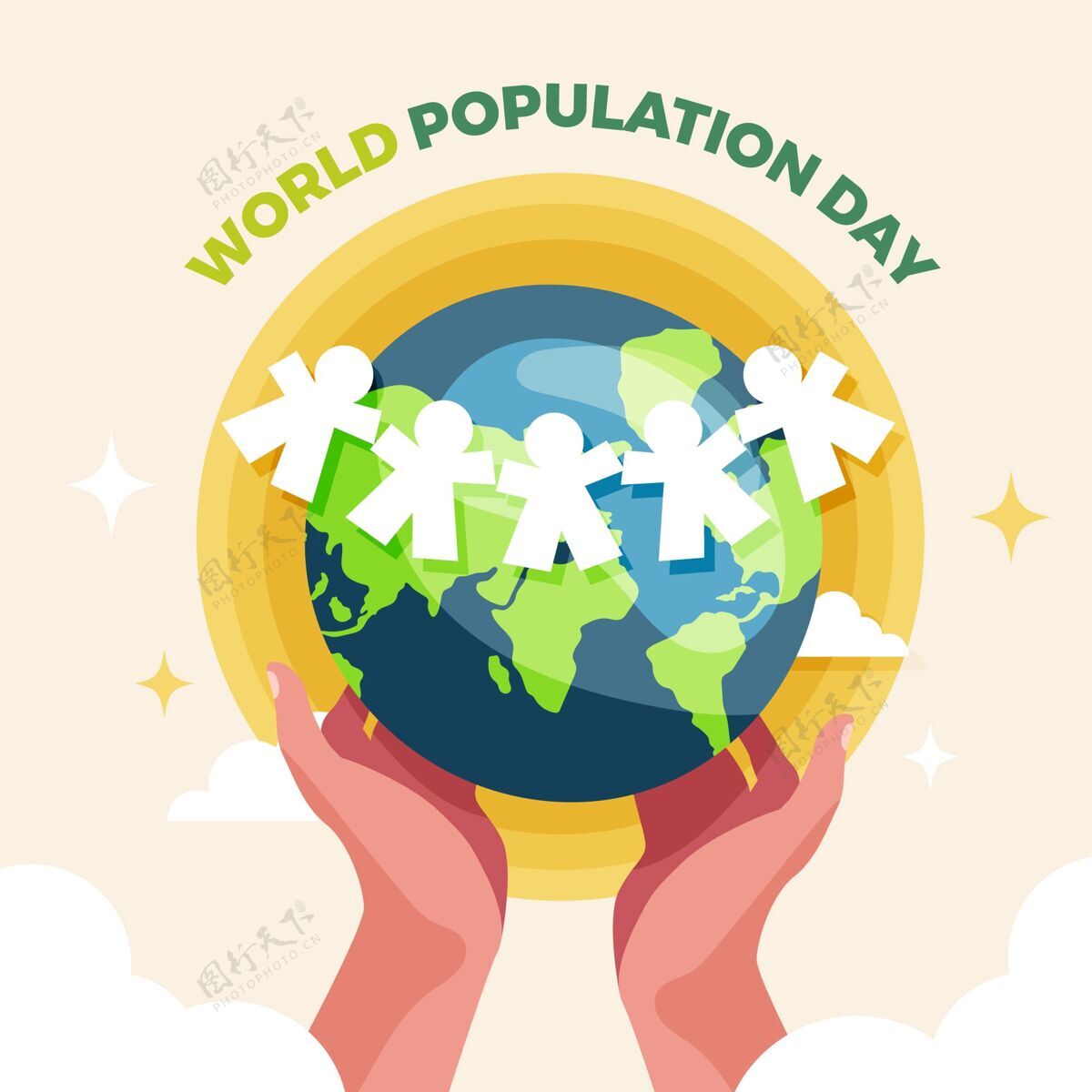 人口日世界人口日插画世界人口日平面设计活动