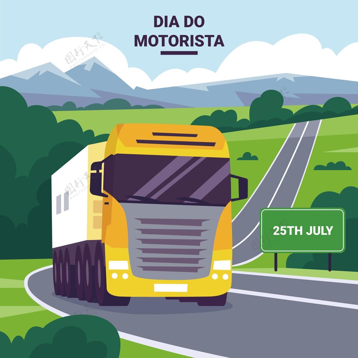巴西平直的直径和卡车做一个摩托车图解司机活动巴西