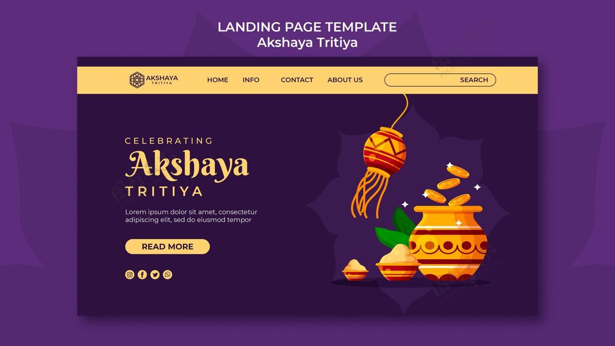 庆典Akshayatritiya登录页登陆页印度教网页模板