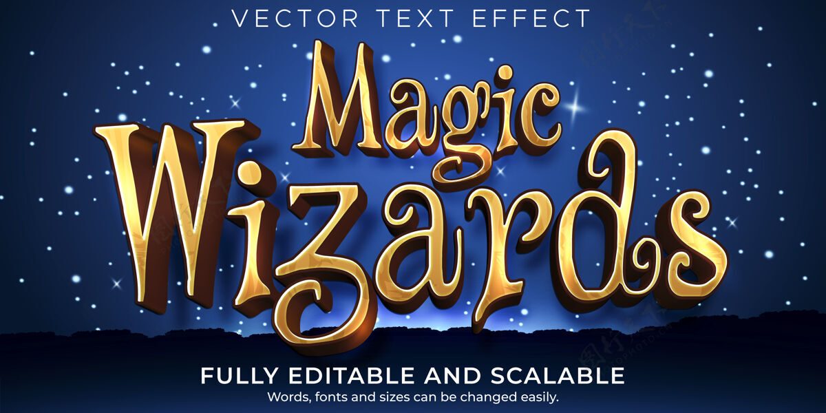 效果可编辑文本效果 魔术向导文本样式文字效果魔术师字体
