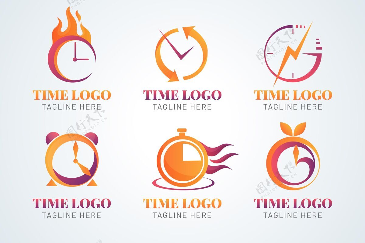 标识渐变时间标志系列企业标识品牌时间标识
