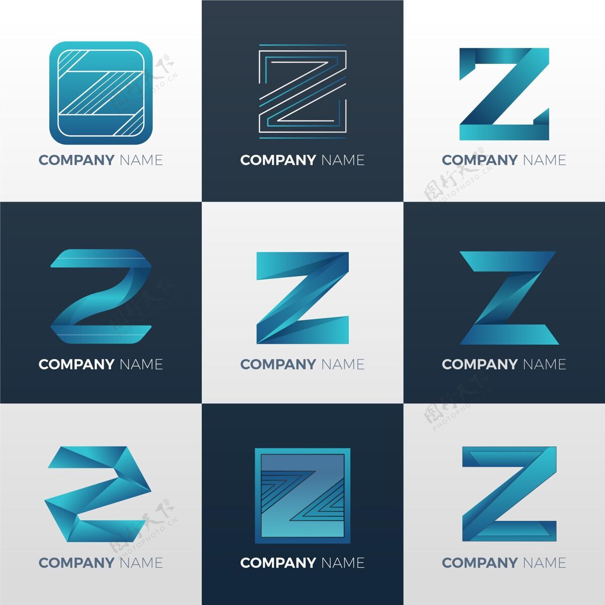 企业标识Gradient#zletter标志系列标志商业公司