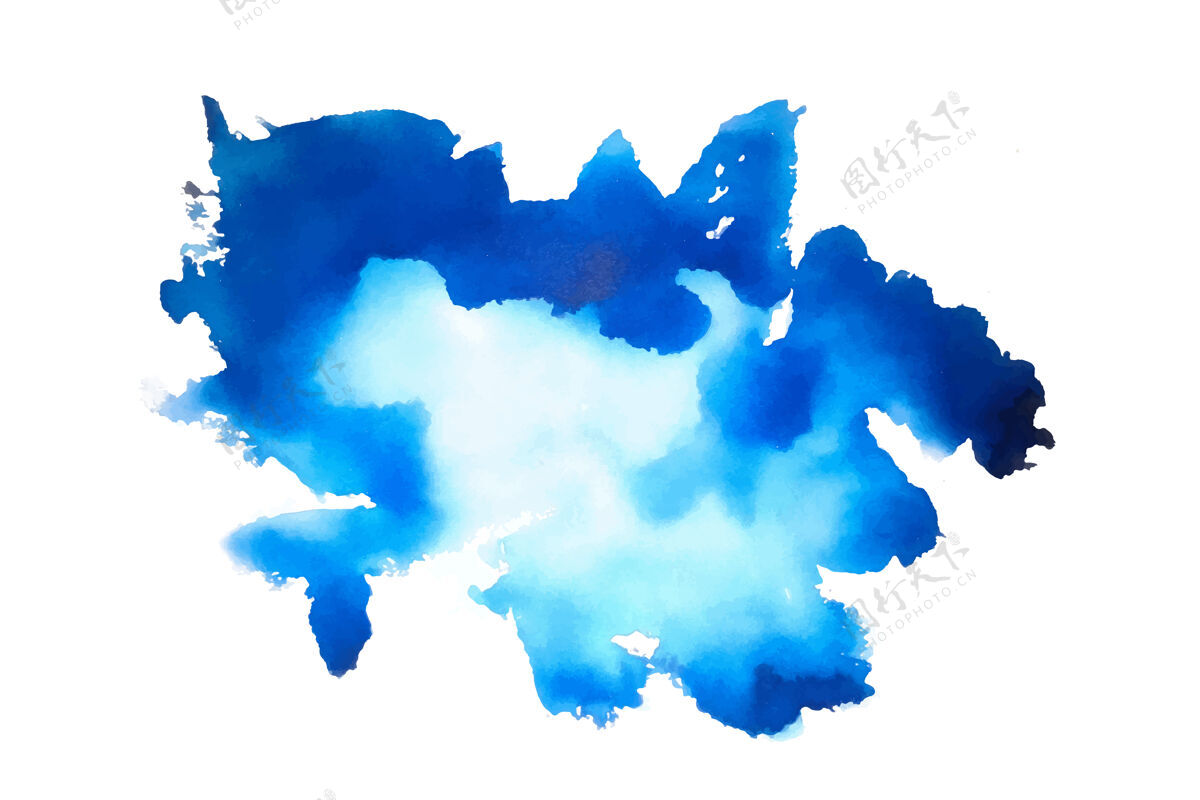 笔划抽象蓝色水彩纹理背景刷子油漆墨水