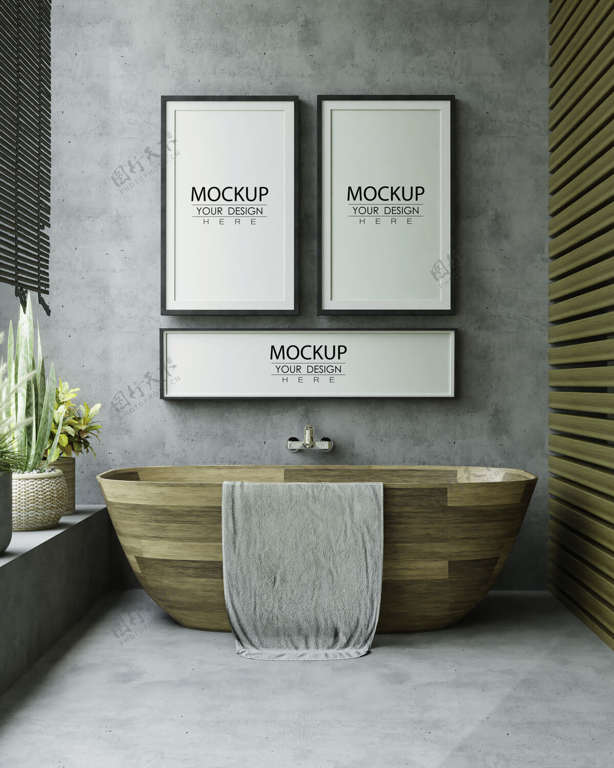 墙浴室内部海报框架模型家具3d墙模型