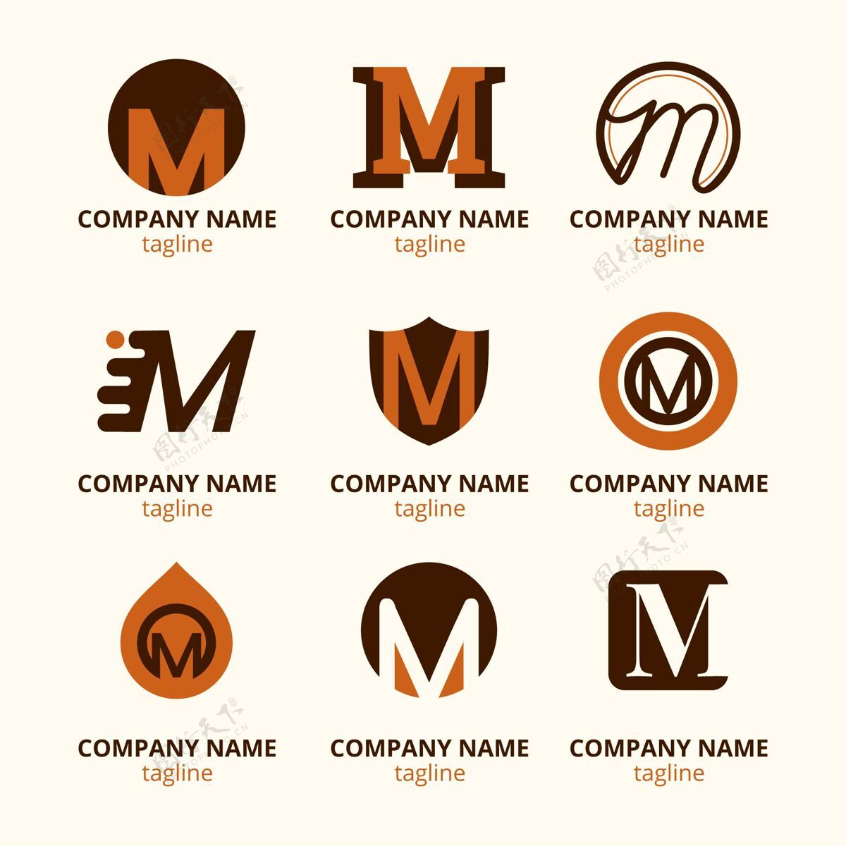 企业标识一套平面m标志模板M标志标志标志模板