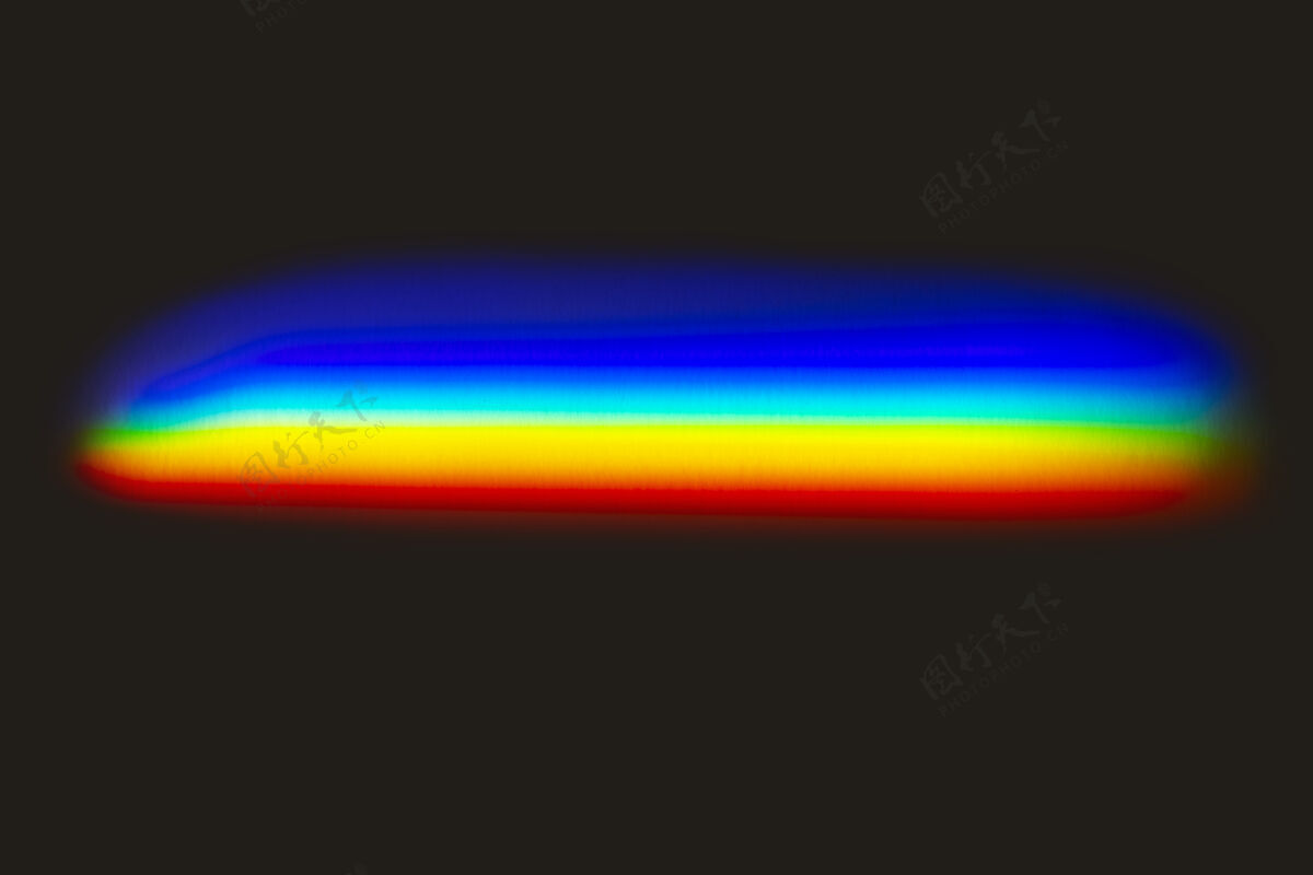 线条黑色背景上的漏光效果效果彩虹漏光