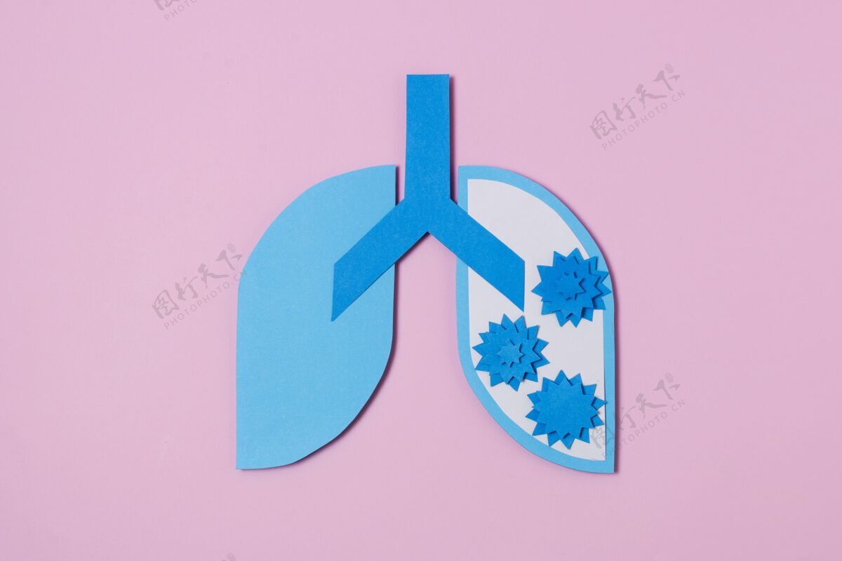 疾病蓝色纸肺的Covid概念分类健康病毒