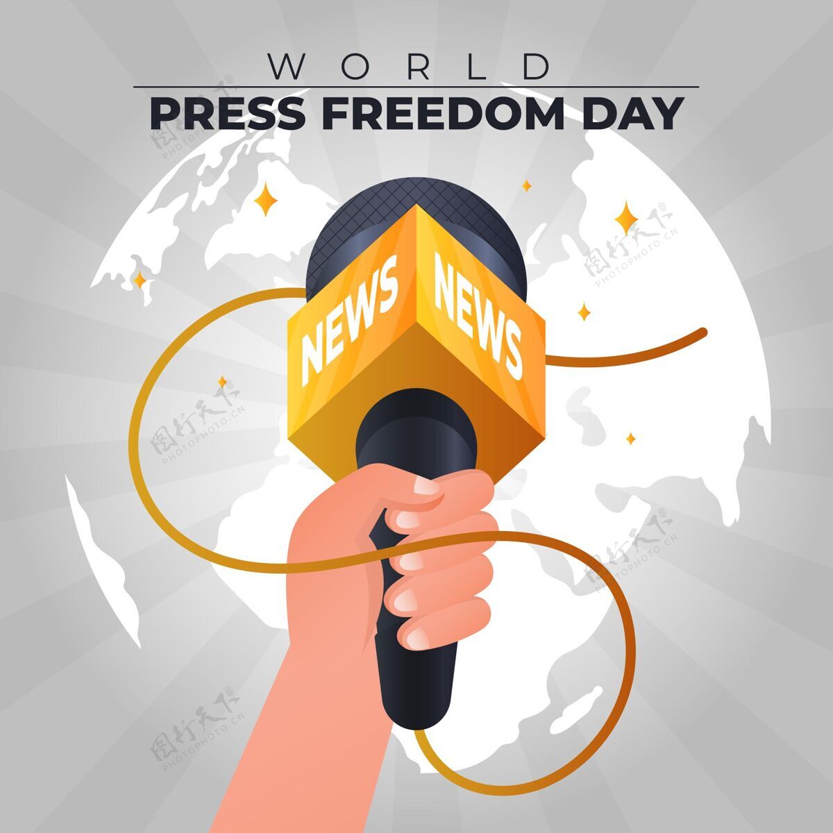 世界新闻自由日梯度世界新闻自由日插画自由记者国际