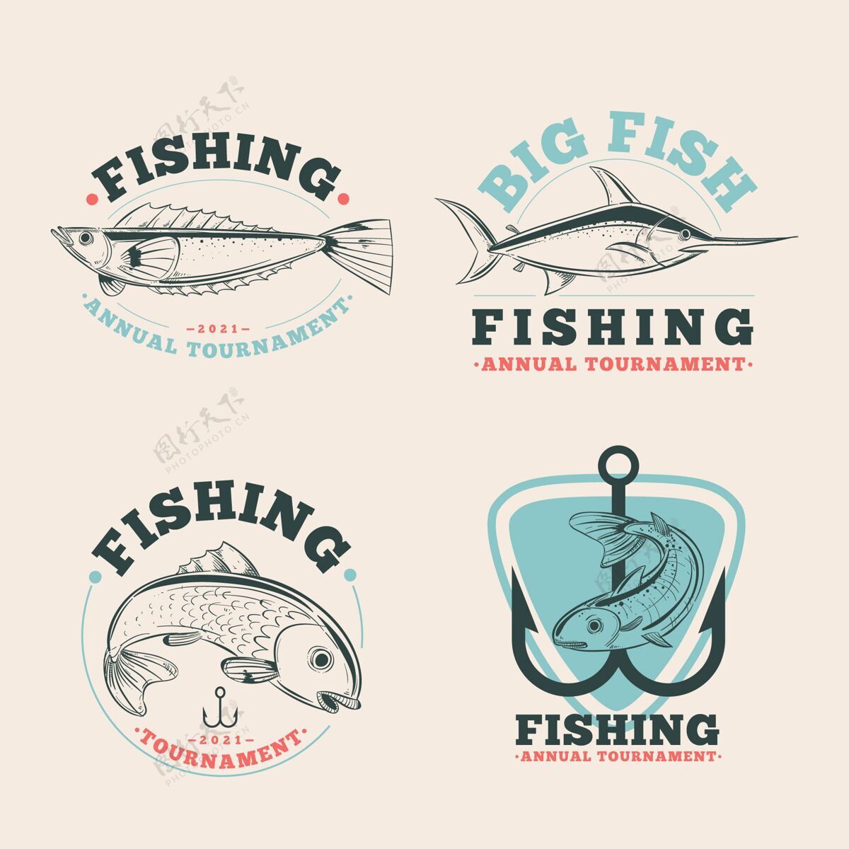 收集详细的老式钓鱼徽章收集包装钓鱼徽章分类