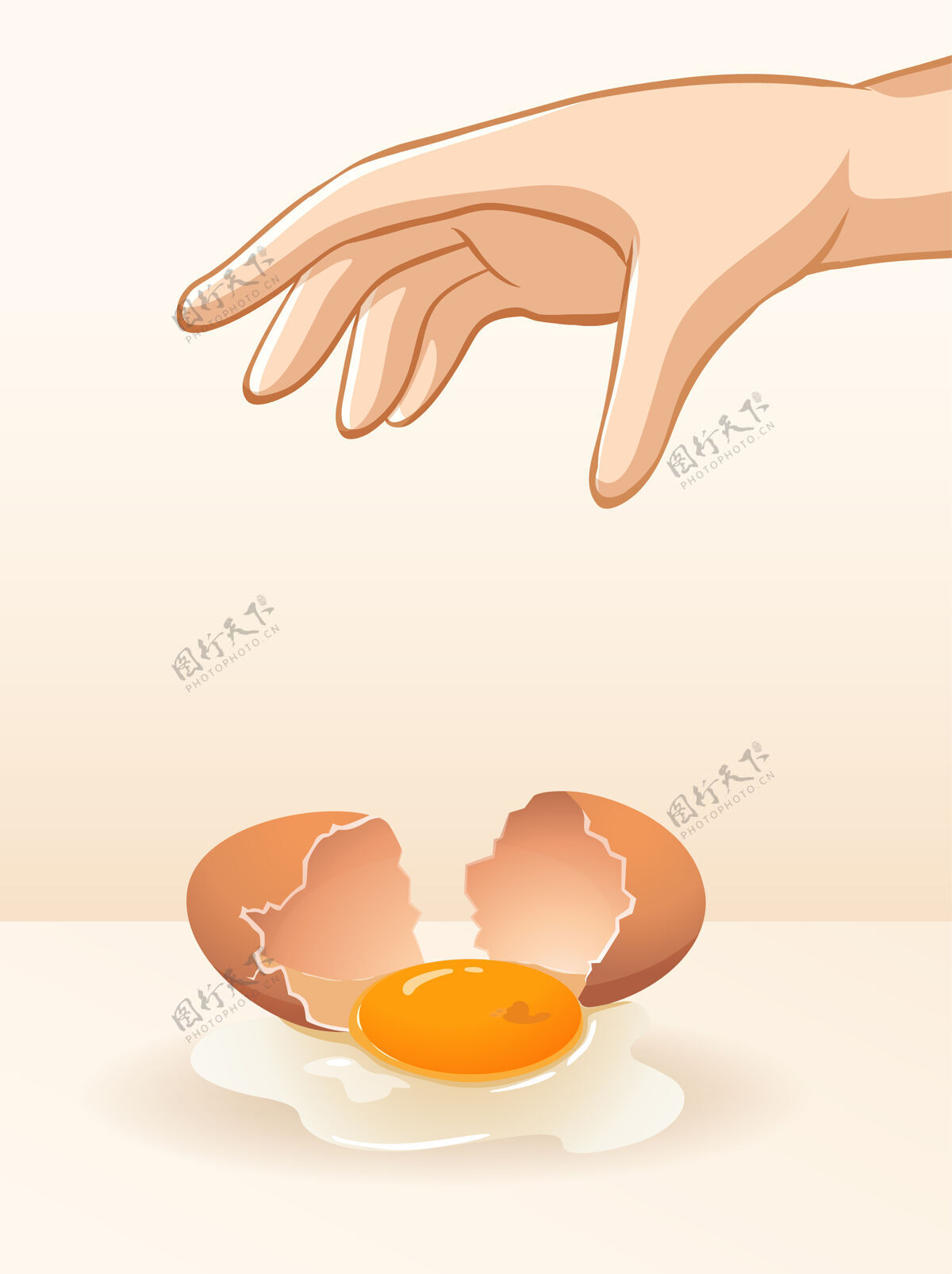物理重力实验用手扔鸡蛋背景打破卡通