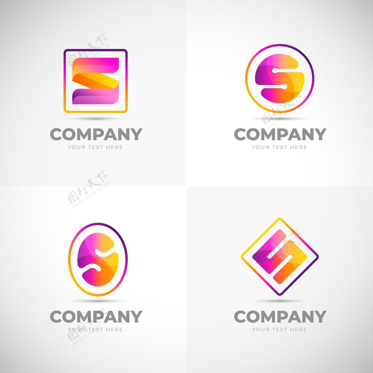 Logo模板渐变色设计的标志包CompanyLogoidentityGradient