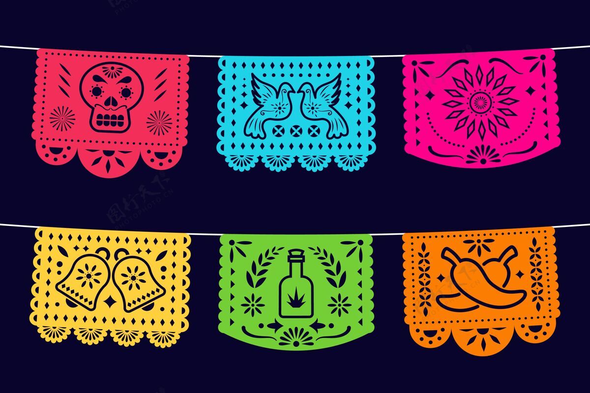 收藏平底墨西哥装饰包装节日纪念
