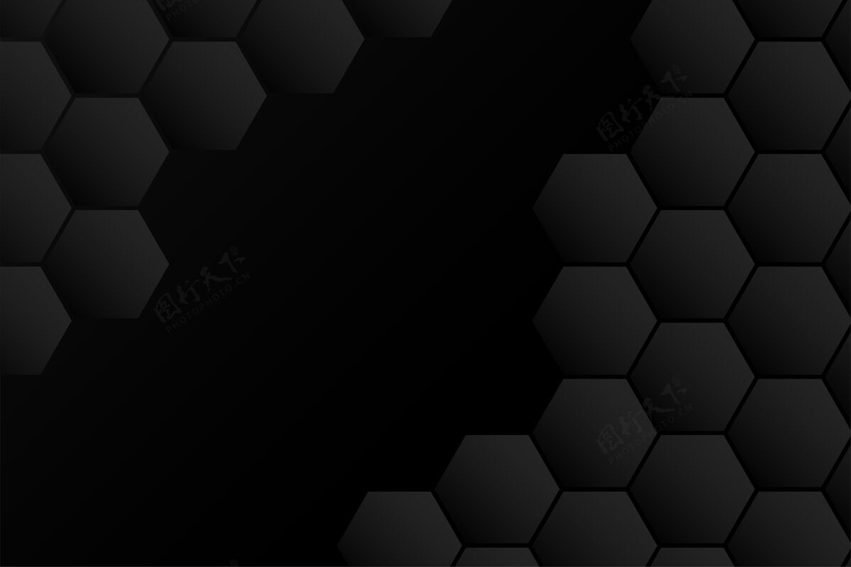 形状抽象六边形黑色设计现代图案背景