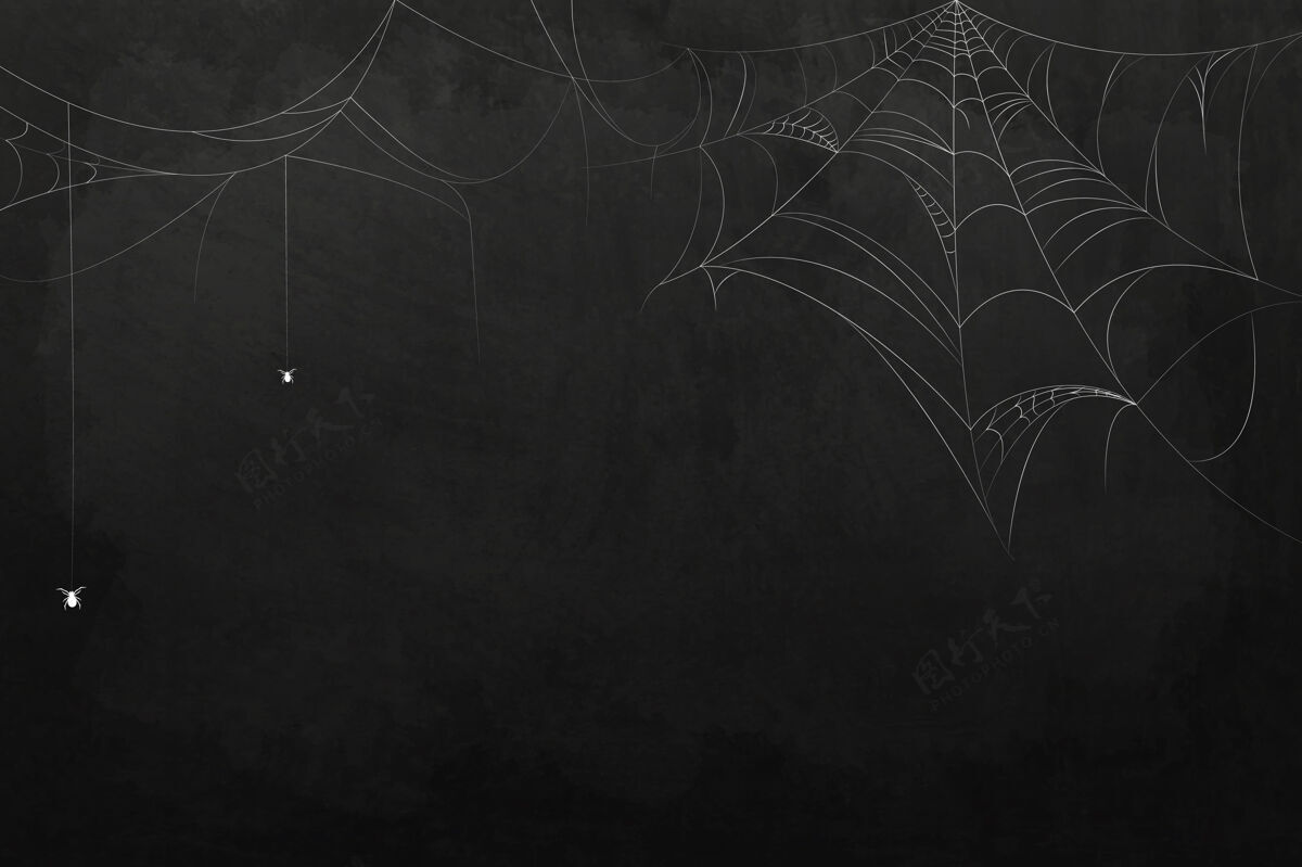 十月黑底蜘蛛网元素模板万圣节节日季节