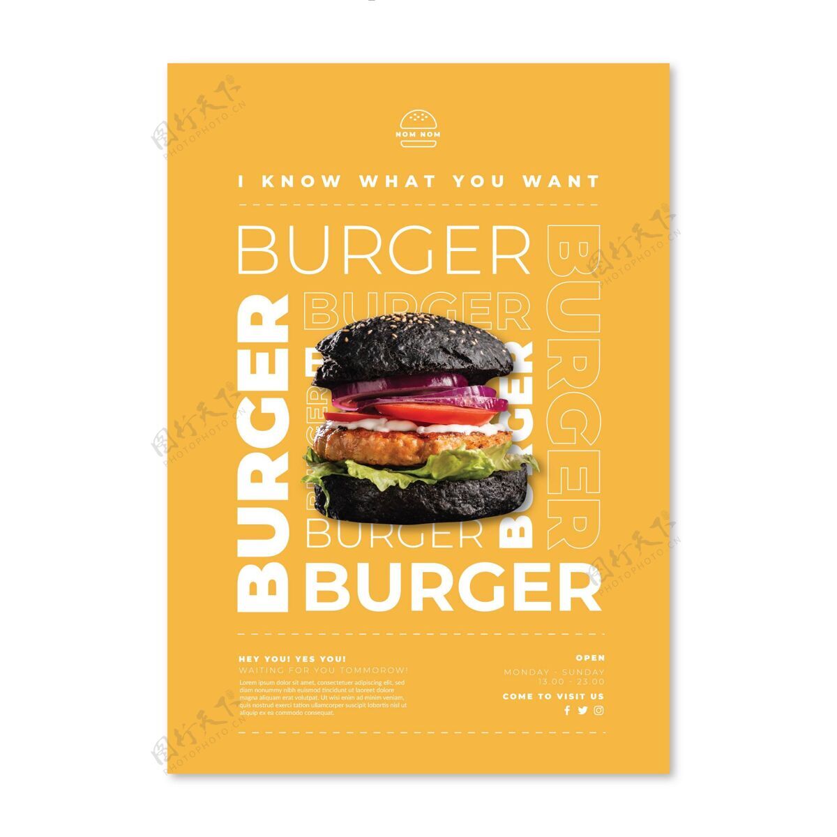 美国食品美国食品海报模板与汉堡照片食品营养现成的印刷品