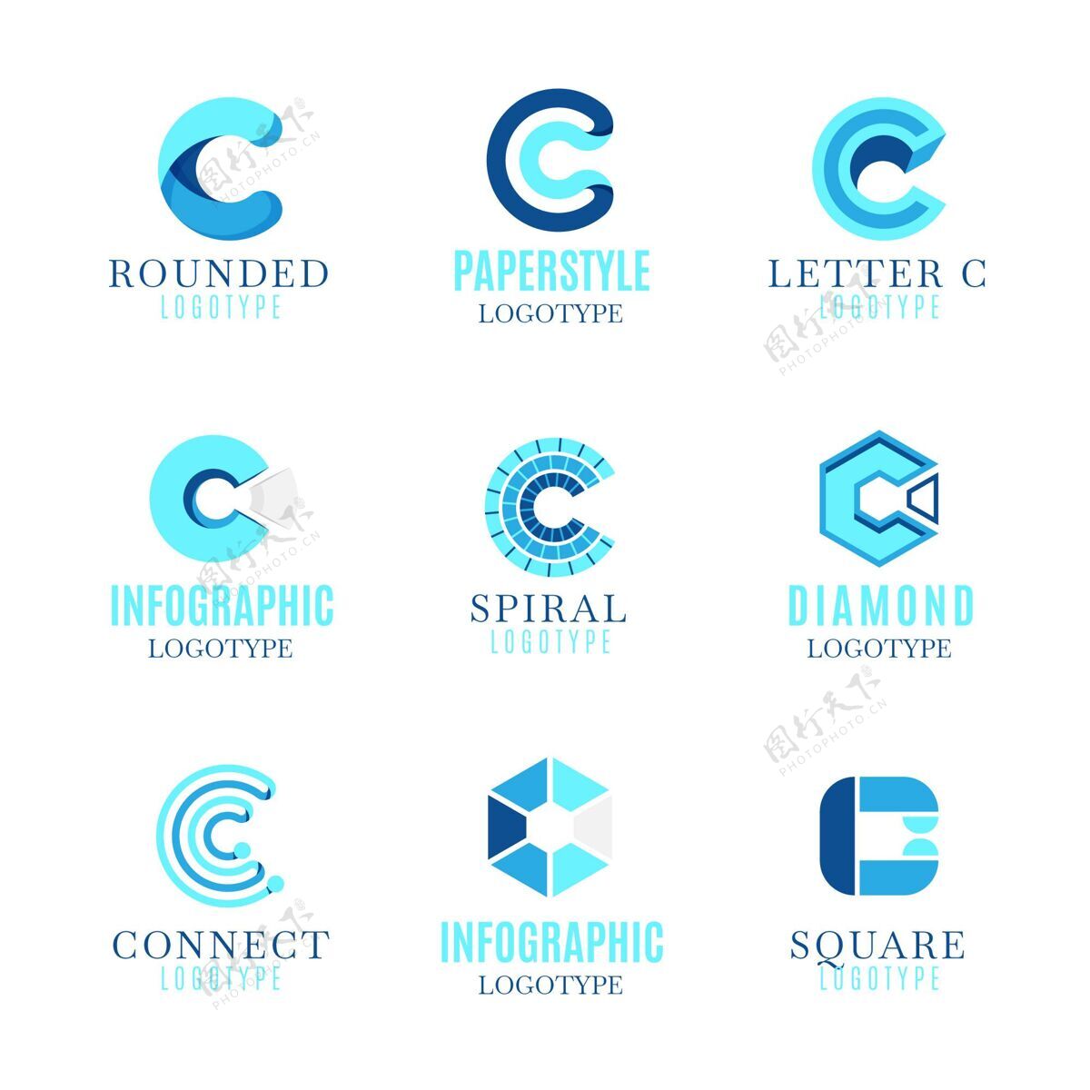 品牌平面设计c标志模板集合标志C标识套装