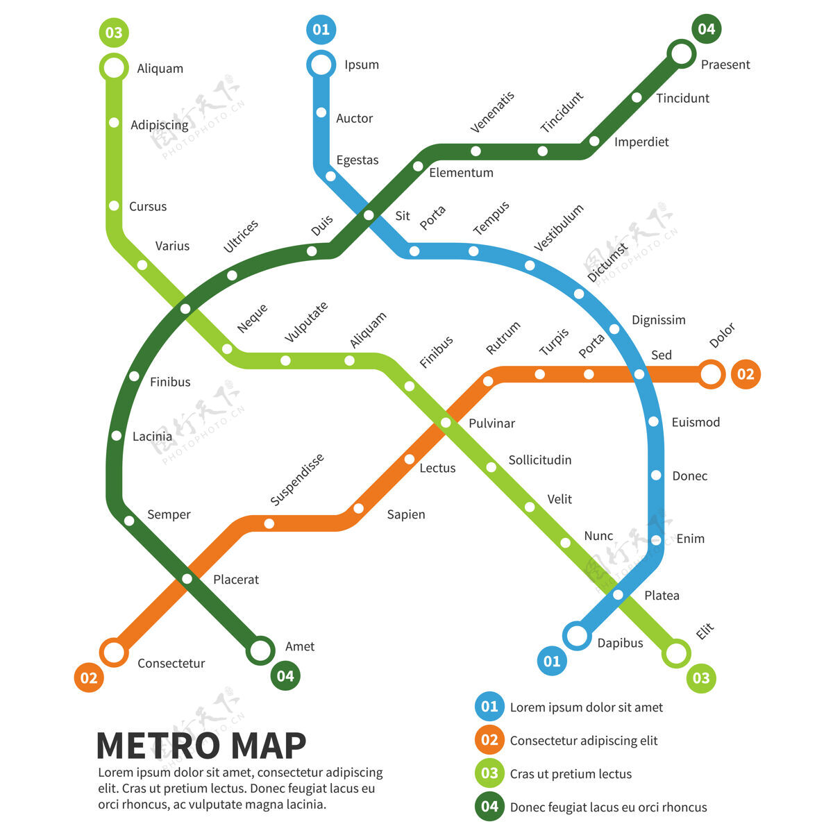 公共地铁 地铁地图插图地铁铁路方向