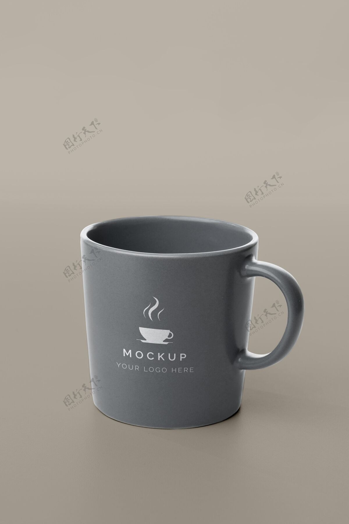 咖啡杯子和咖啡模型放在桌子上商标模型咖啡模型