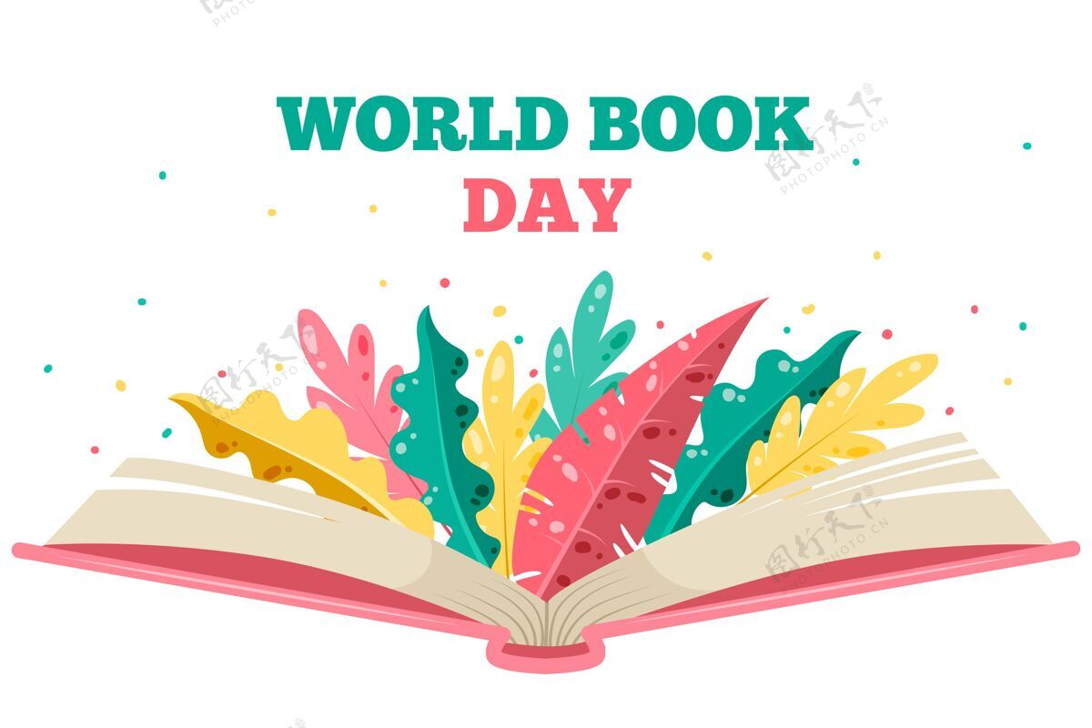 庆祝手绘世界图书日插图小说国际阅读