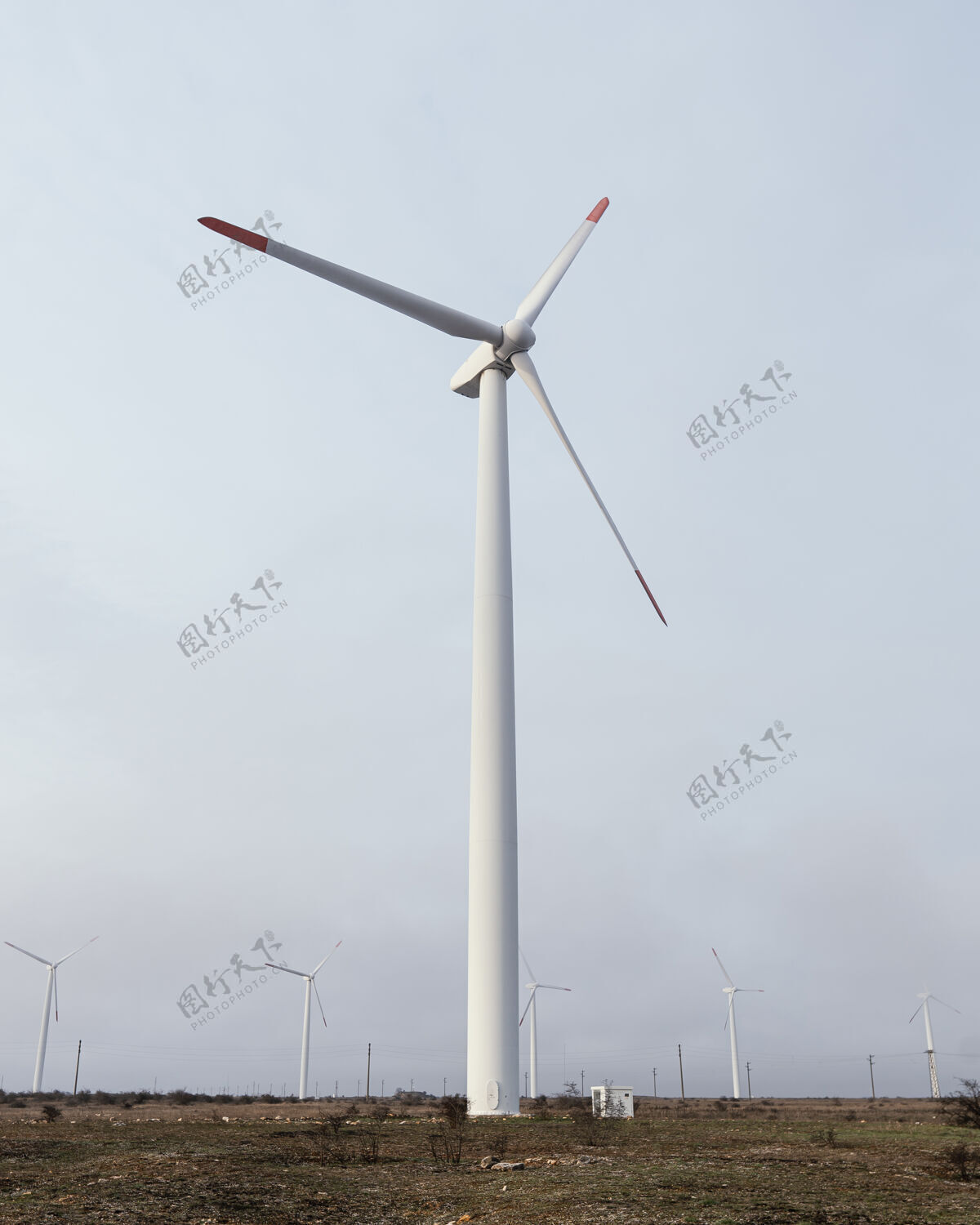 能源风力涡轮机在野外发电风能风力涡轮机可再生